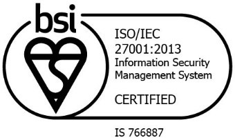 A black and white image of an iso / iec 2 7 0 0 1 certified logo.