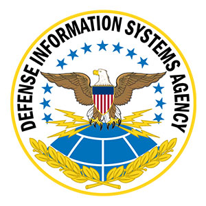 A logo of the defense information systems agency.