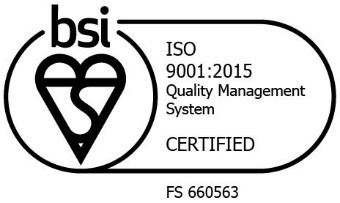 A black and white image of an iso 9 0 0 1 certified logo.